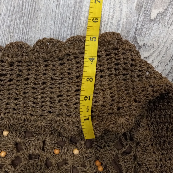 Handcrafted Brown Crochet Tote Bag - Picture 10 of 11